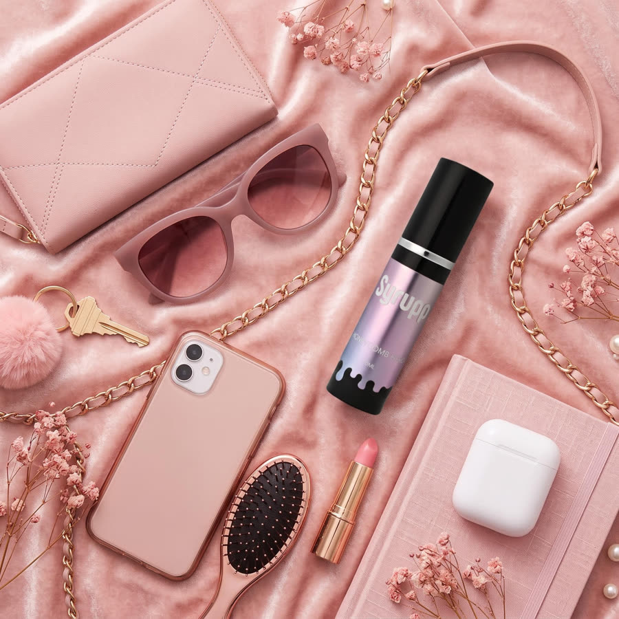 What's in your handbag — Syrupp travel perfume